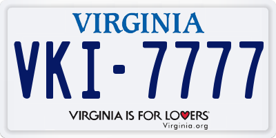VA license plate VKI7777
