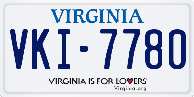 VA license plate VKI7780