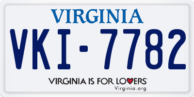 VA license plate VKI7782
