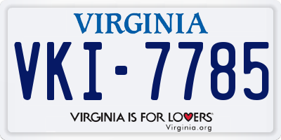 VA license plate VKI7785