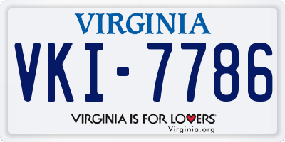 VA license plate VKI7786
