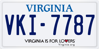 VA license plate VKI7787
