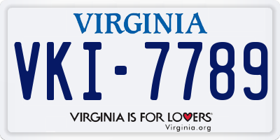 VA license plate VKI7789