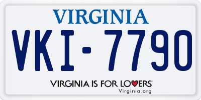 VA license plate VKI7790