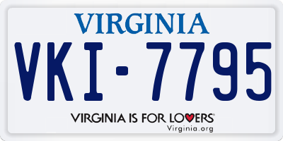 VA license plate VKI7795