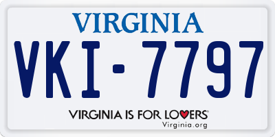 VA license plate VKI7797