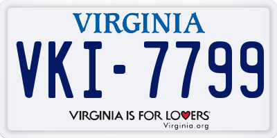VA license plate VKI7799