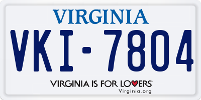 VA license plate VKI7804