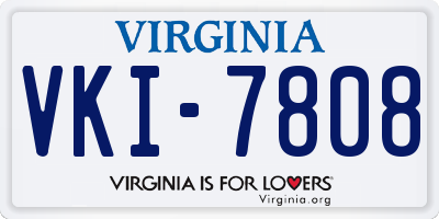 VA license plate VKI7808