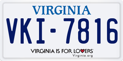 VA license plate VKI7816