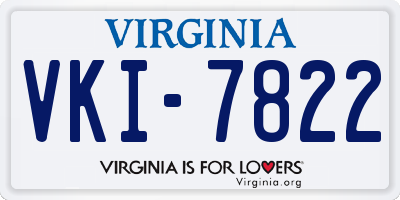 VA license plate VKI7822