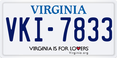 VA license plate VKI7833