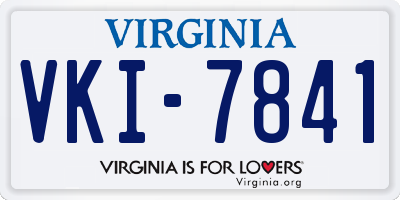 VA license plate VKI7841