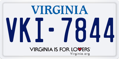 VA license plate VKI7844