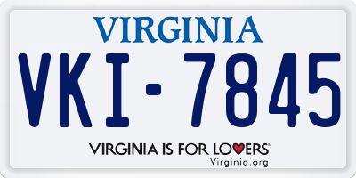 VA license plate VKI7845