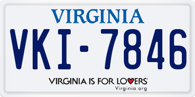 VA license plate VKI7846