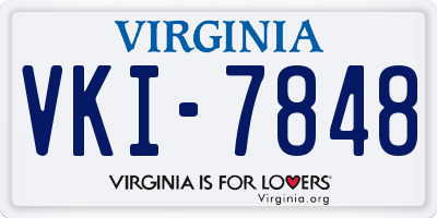 VA license plate VKI7848
