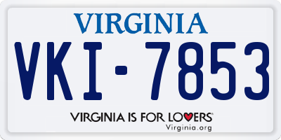 VA license plate VKI7853