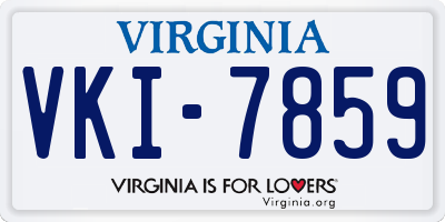 VA license plate VKI7859