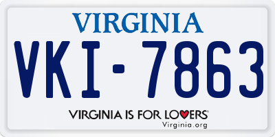 VA license plate VKI7863