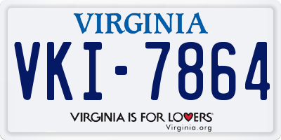 VA license plate VKI7864