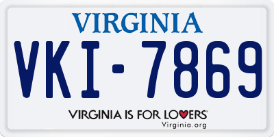 VA license plate VKI7869
