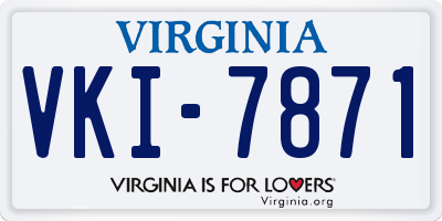 VA license plate VKI7871