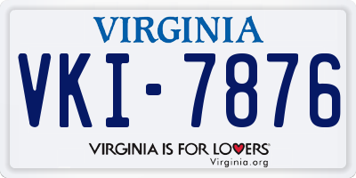 VA license plate VKI7876