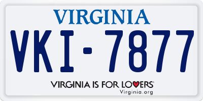 VA license plate VKI7877
