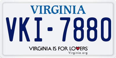 VA license plate VKI7880