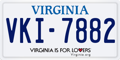 VA license plate VKI7882