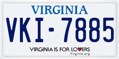 VA license plate VKI7885