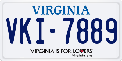 VA license plate VKI7889