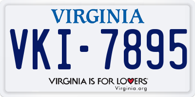VA license plate VKI7895