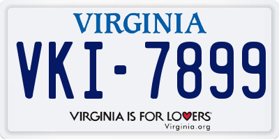 VA license plate VKI7899