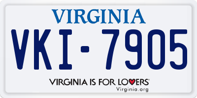 VA license plate VKI7905