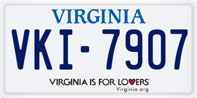 VA license plate VKI7907