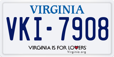 VA license plate VKI7908