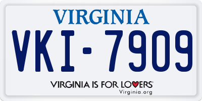VA license plate VKI7909
