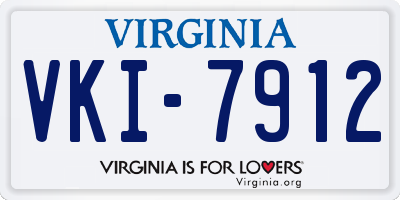 VA license plate VKI7912