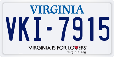 VA license plate VKI7915