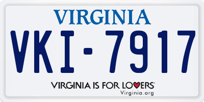 VA license plate VKI7917