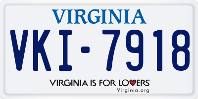 VA license plate VKI7918