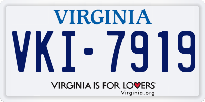 VA license plate VKI7919