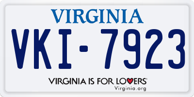 VA license plate VKI7923