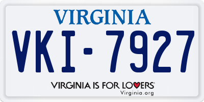 VA license plate VKI7927