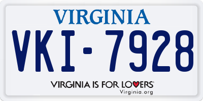 VA license plate VKI7928