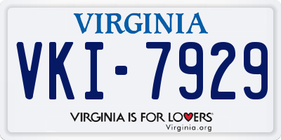 VA license plate VKI7929
