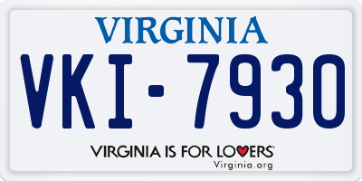 VA license plate VKI7930