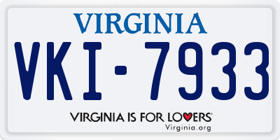 VA license plate VKI7933